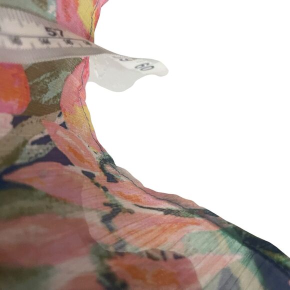 Takara Women's Size 9 Floral‎ Chiffon Babydoll Button Front Sundress Maxi Dress - Picture 9 of 9